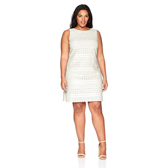 white shift dress plus size
